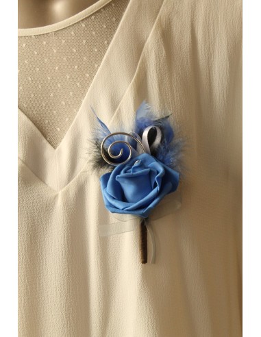 Bouquet de Mariée et Jarretière Mariage Bleu et Noir thème Stitch