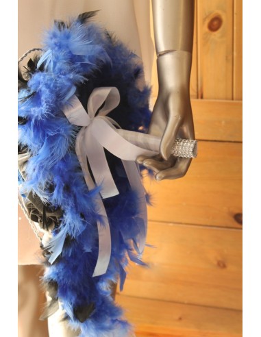 Bouquet de Mariée et Jarretière Mariage Bleu et Noir thème Stitch