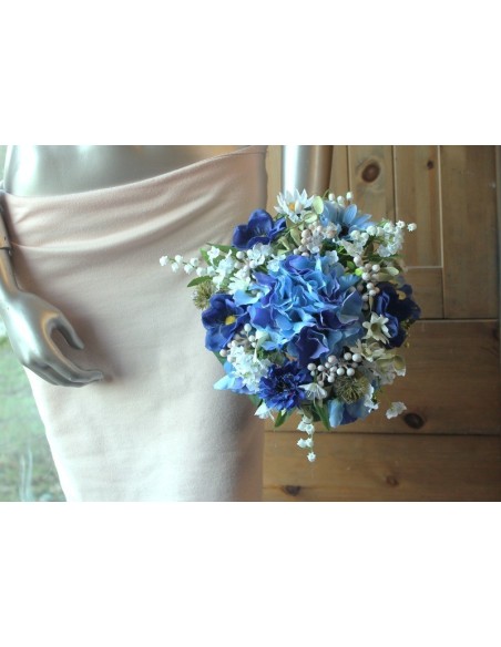 Commande privé 2 x Bouquet de mariée couleur bleu et blanc Commande privé 2 x Bouquet de mariée couleur bleu et blanc