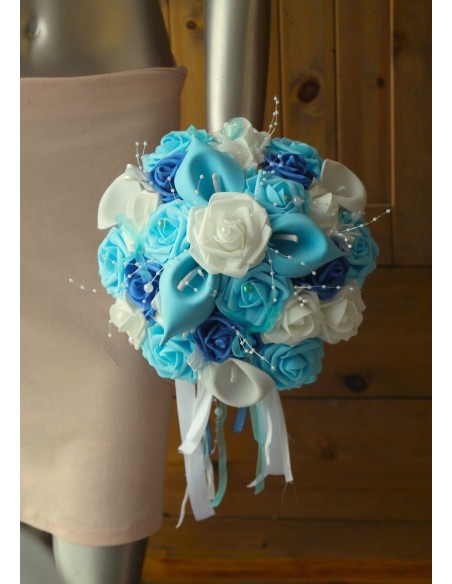 Bouquet de Mariée, bouquet demoiselle d'honneur et coussin d'alliances