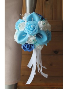 Bouquet de Mariée, bouquet demoiselle d'honneur et coussin d'alliances 2