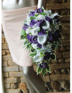Commande sur mesure : Compostions florales blanc et violet