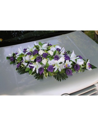Commande sur mesure : Compostions florales blanc et violet