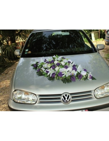 Commande sur mesure : Compostions florales blanc et violet