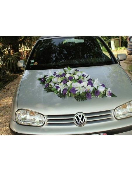 Commande sur mesure : Compostions florales blanc et violet