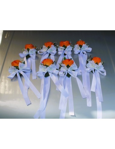 Compositions florales pour mariage orange et bleu