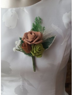 Compositions florales pour mariage chocolat, vert et terracotta et 2