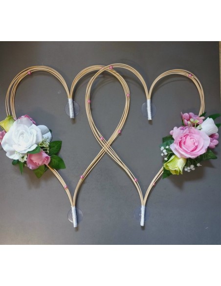 Compositions florales pour mariage vert sauge, rose et blanc