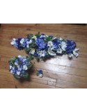 LOT Bouquet de mariage: décoration de table ou voiture bleu / ivoire