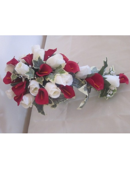 Bouquet de Mariée Tombant romantique avec des Arums et Roses
