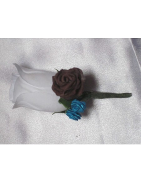 Bouquet Mariée Rond "camille" avec des lys, roses, perles et feuilles