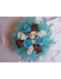 Bouquet demoiselle honneur thème chocolat turquoise perlé