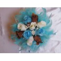 Bouquet demoiselle honneur thème chocolat turquoise perlé