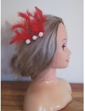 Peigne de cheveux pour mariage avec des roses et des plumes