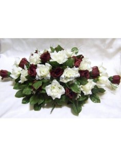 Décoration pour voiture de mariée avec des Roses, Perles et feuilles