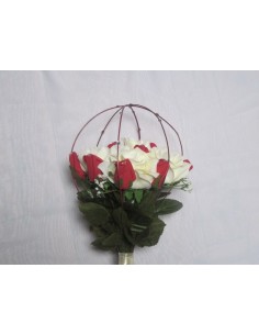 Bouquet de mariée "tiges longues" avec des roses, strass et tiges 2