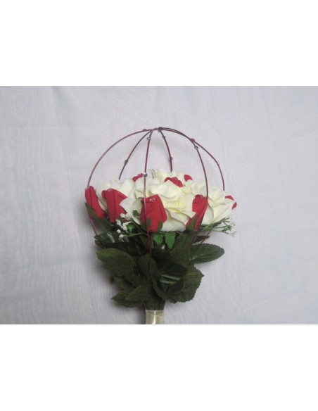 Bouquet de mariée "tiges longues" avec des roses, strass et tiges