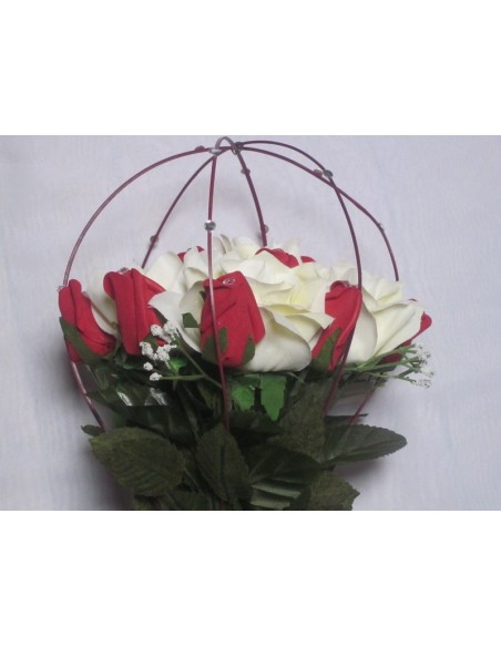 Bouquet de mariée "tiges longues" avec des roses, strass et tiges
