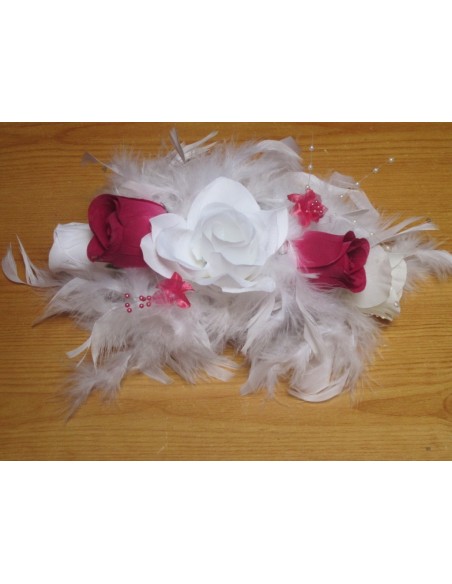 Décoration des tables de mariage thème blanc et fuchsia
