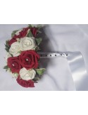 Bouquet de Mariée Rond fait avec de roses et diamants fantaisie