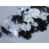 Composition roses et orchidées noir