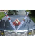 Décoration de voiture de mariage thème chocolat avec belles roses