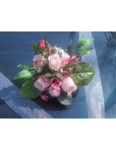 Décoration de voiture pour mariage couleur rose ou bordeaux