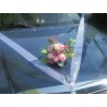 décoration voiture mariage rose