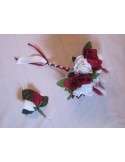 Bouquet Mariée Rond thème bordeaux, chocolat, noir avec des Roses