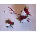 Bouquet Mariée Rond thème bordeaux, chocolat, noir avec des Roses