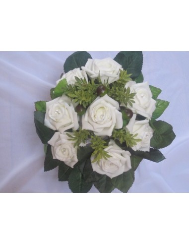 Bouquet mariée ivoire vert