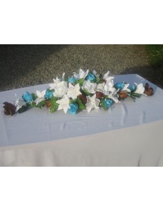 Décoration de mariage pour tables avec de belles roses et lys