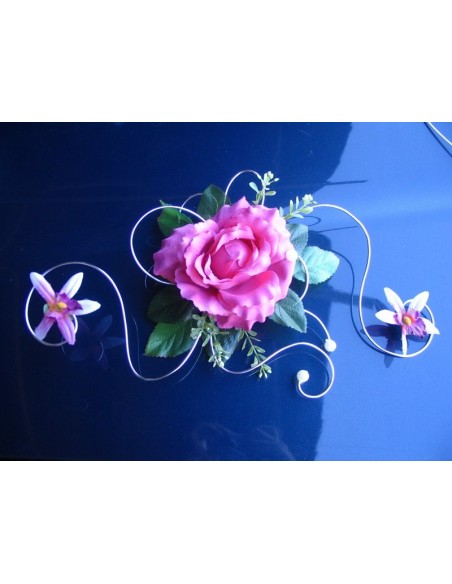 4 compositions florales de voiture de mariés avec choix couleurs!