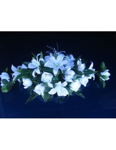 Décoration de voiture ou de table de Mariage Élégant avec roses,lys