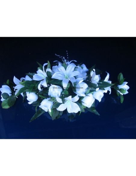 Décoration de voiture ou de table de Mariage Élégant avec roses,lys
