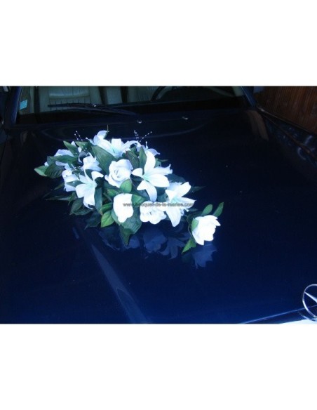 Décoration de voiture ou de table de Mariage Élégant avec roses,lys