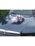 Décoration voiture pas cher pour mariage blanc / rose / fushia
