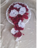 Bouquet de Mariage Cascade thème Bordeaux Blanc avec Orchidée