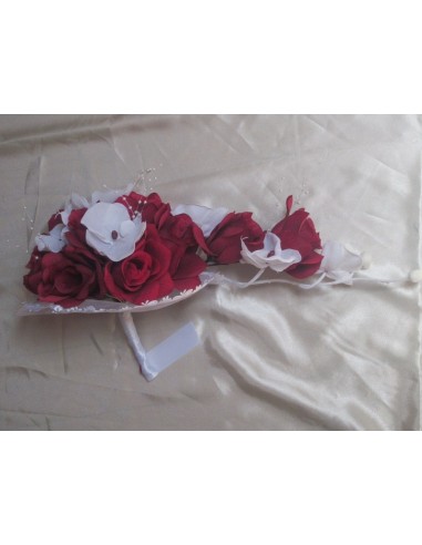 Bouquet de Mariage Cascade thème Bordeaux Blanc avec Orchidée