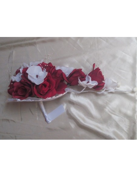 Bouquet de Mariage Cascade thème Bordeaux Blanc avec Orchidée