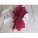 Bouquet mariage bordeaux ou rouge avec orchidée et roses