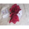 Bouquet bordeaux/blanc orchidée et roses