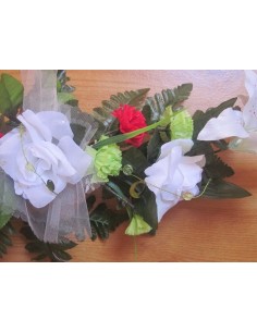 Décoration de fleurs pour table de mariage, 60cm, rouge et vert 2