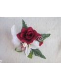 Centre de table pour mariage de 19cm, thème bordeaux, ivoire