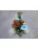 Centre de table pour mariage thème chocolat turquoise de 16cm