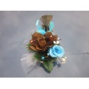 Centre de table pour mariage thème chocolat turquoise de 16cm