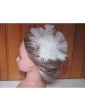 Peigne de cheveux pour mariage plumes ivoire OU blanc