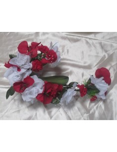 Bouquet de Mariage Original Rouge style Cascade avec des Roses 2