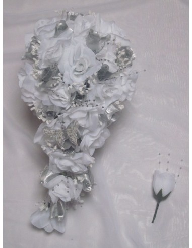 Bouquet mariée blanc argent 