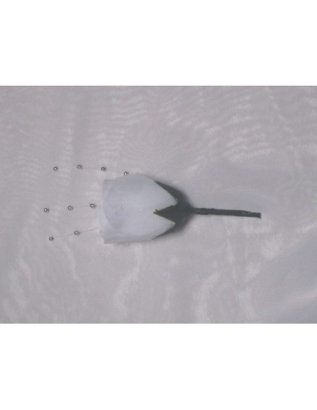 Bouquet de Mariage "Ange" avec des roses, arums, perles et plumes